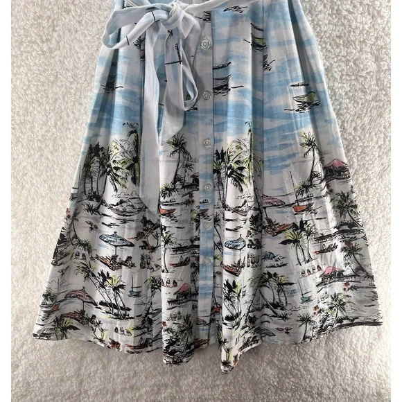 Chetta B Size 4 Dress A-line Button-Front Boat Beach Resort Travel Cruise Vacay - Picture 2 of 11